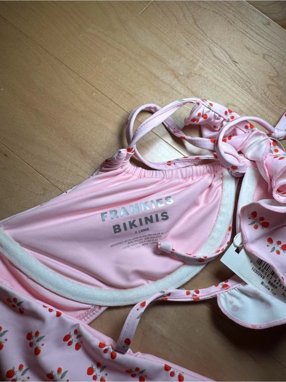 Frankie's Bikinis pink cherry bikinis set